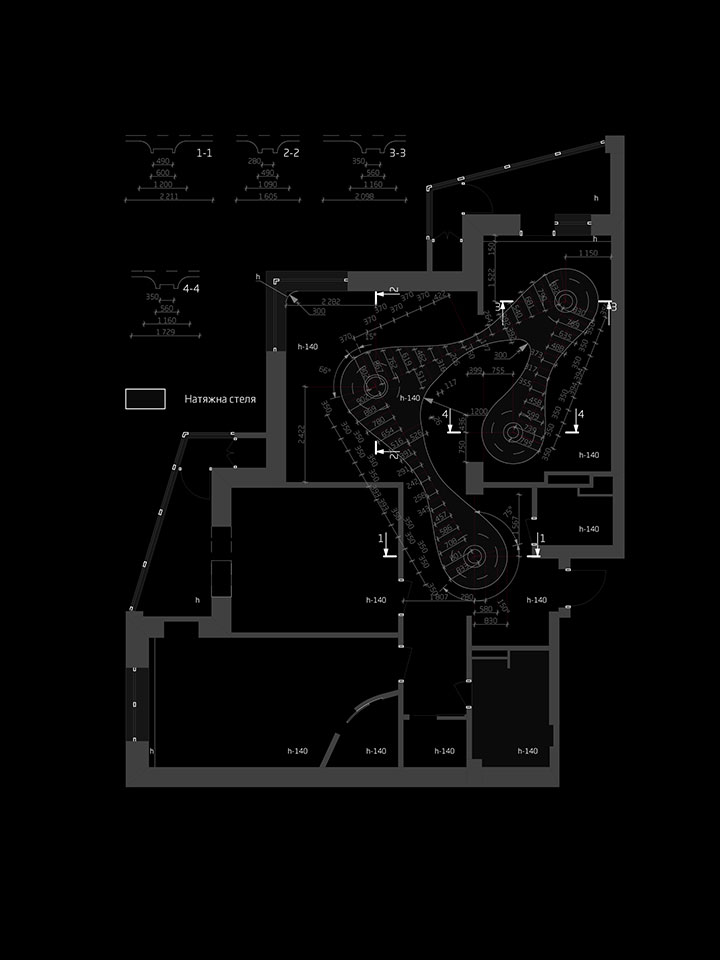 параметрична архітектура - план стелі квартири
